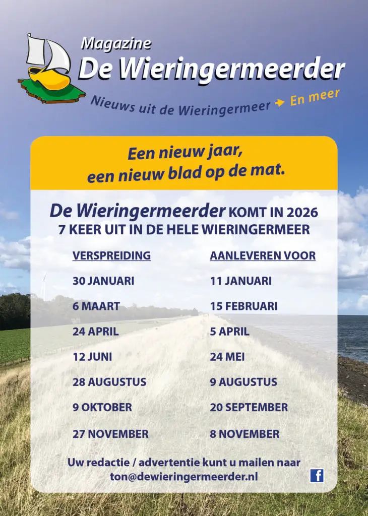 Advertentie verschijningdata De Wieringermeerder